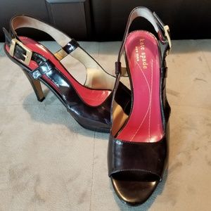 Kate Spade New York Black Open Toe Platform Heels